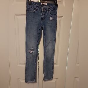 Levi's Girls Light Blue Distressed Jeans Adjustable
